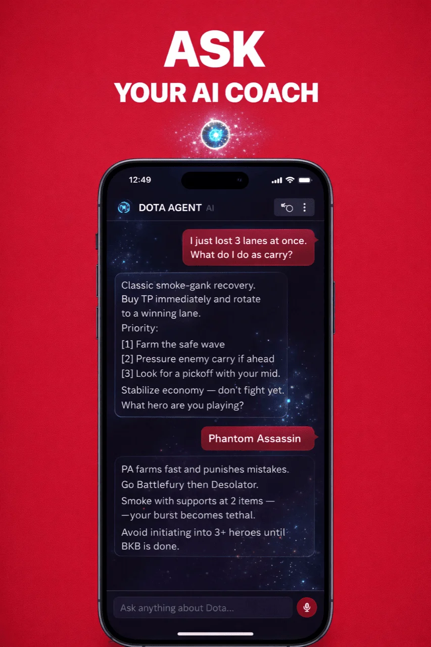 AI coach chat answering a live draft question with reasoned guidance